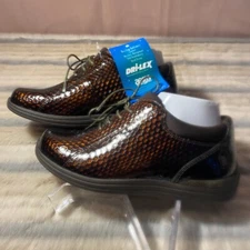 Drew Tulip Crocodile/Patent Oxford Comfort Shoes Leather Upper 7W NWT