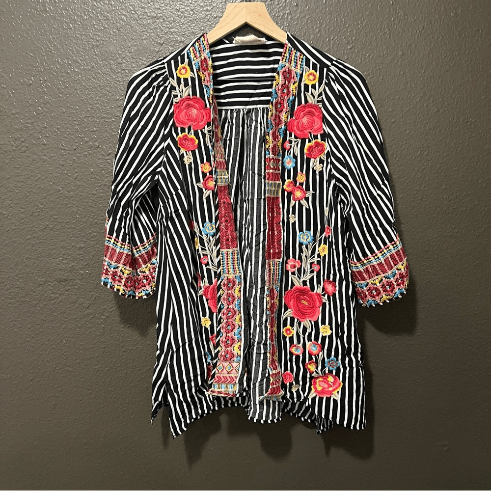 Savannah Jane EMBROIDERED STRIPED CARDIGAN - image 7