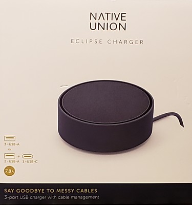 Native Union Eclipse Charger 3-Port USB Charger with Cable Management Brand New 