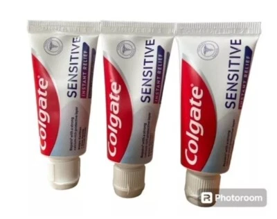 3 x Colgate 20ml Sensitive Instant Relief Travel Flight Cabin Size toothpaste