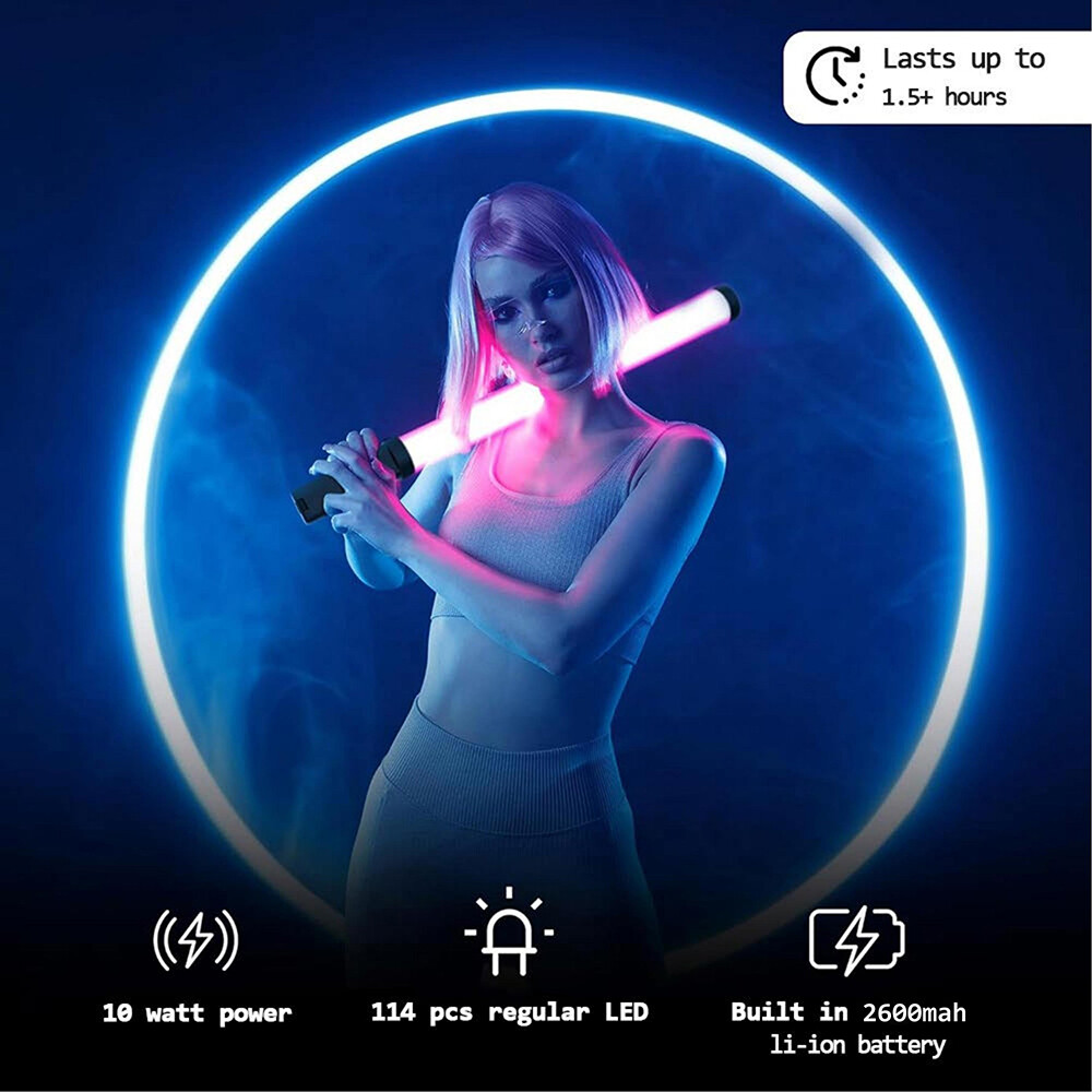 Handheld Light Wand, 360° RGB LED Video Light Stick for Photog，for LIVE