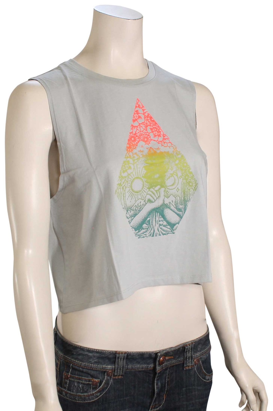 Укороченная женская майка Volcom Wild Streak - Daze Grey - Новинка