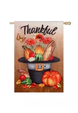 STYLE SELECTIONS 28" x 44" FALL House Flag - THANKFUL