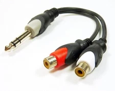 *OPEN BOX* Philmore 44-215 1/4″ Stereo M to (2) RCA F Audio Adapter Cable