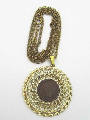 Indian Head Penny 1907 Coin Rhinestone 