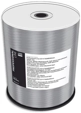 100-Pak WATERGUARD and GLOSSY White Inkjet Hub DIAMONDSILVER 52X 80-Min CD-R's