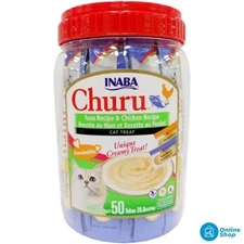 [Clippers] Inaba Churu Tuna and Chicken Flavor Variety Pack Lickable Cat Trea...