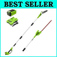 8" Bar and Chain Polesaw + Hedge Trimmer