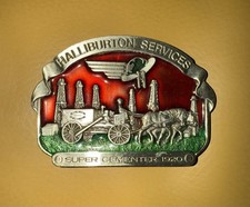 Vintage Halliburton Services Collectible Belt Buckle “Super Cementer “ 1920