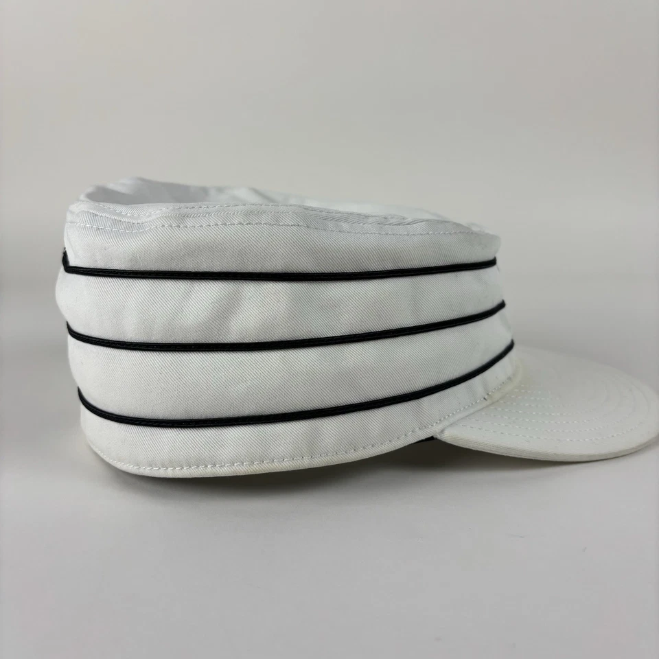 Vintage New York Yankees New Era Fitted Size 8 Pillbox Hat Y2K White Pin Striped - Image 4 of 4