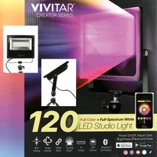 On-Camera LED Studio Light with 120 LEDs Built-in Stand App Control Adjustable