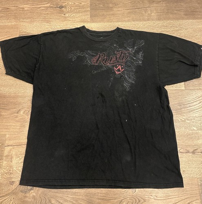 #ad Rusty Shirt Mens Short Sleeve Crewneck Y2K Graphic Size XL $9.60