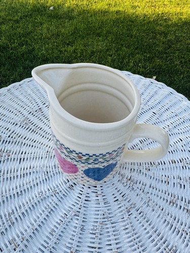 Hearts Delight Collection Pitcher - Vintage VTG 1980s Country Pink and Blue - Picture 5 of 8