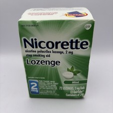Nicorette 72 Nicotine Lozenges Stop Smoking 2mg Mint EXP 1/2027