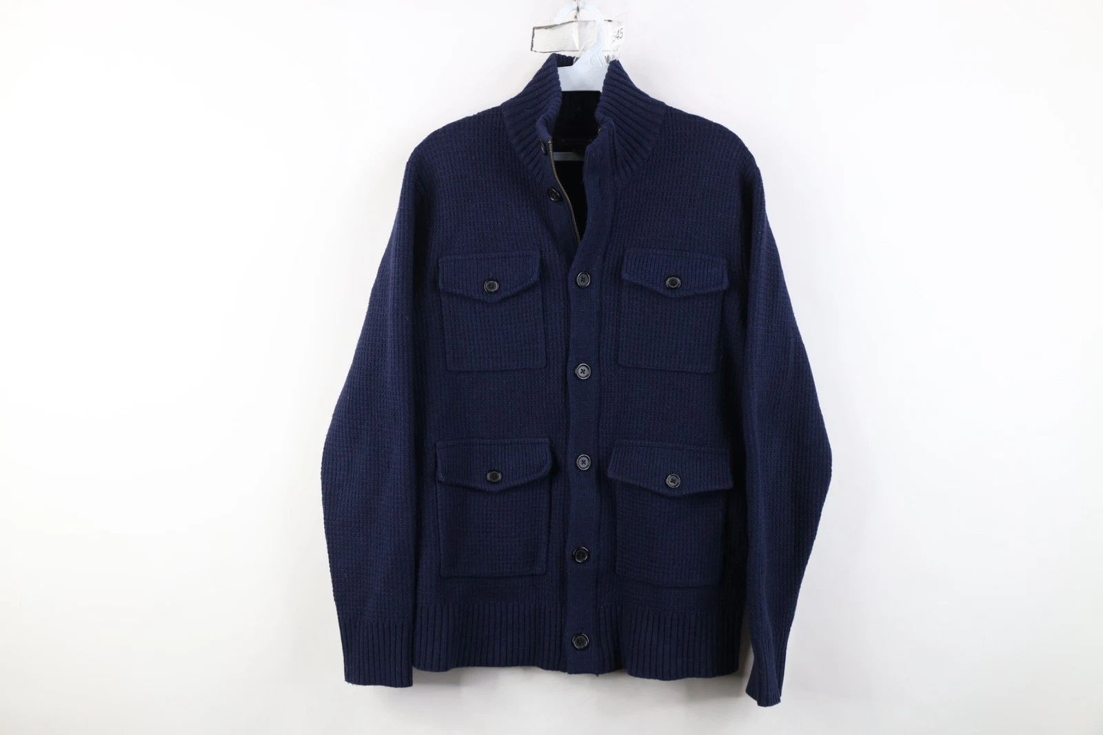 Banana Republic Mens Medium Italian Merino Wool Thermal Knit Sweater Jacket Blue
Opens in a new wind