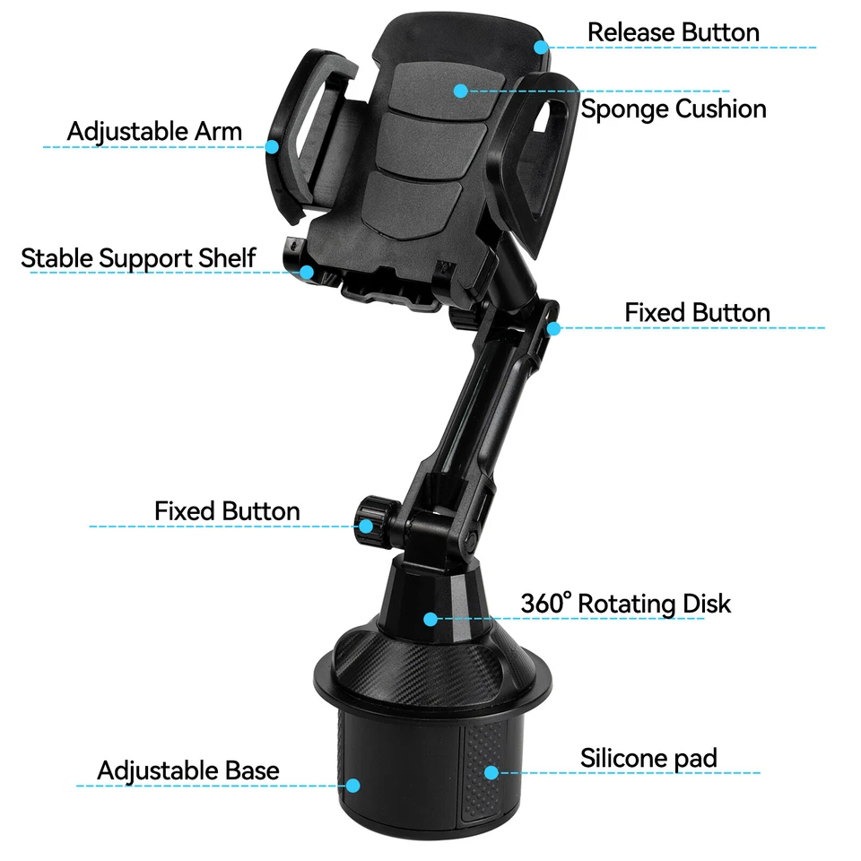 360° Cradle Desktop GPS Mobile Phone Car Cup Mount Stand Phone Holder Universal  - Image 2 of 4