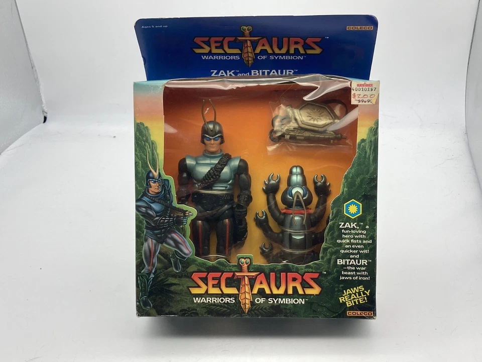 Figura de colección Coleco Sectaurs Warriors of Symbion Zak & Bitaur 1984 nueva Foto 2 de 4