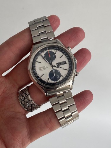 Orologio da polso uomo Seiko Panda 40mm cinturino acciaio 6138-8020 (usato) - Foto 6 di 7