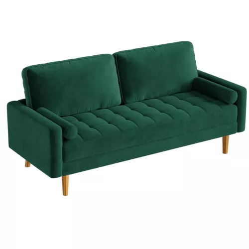 2 Sitzer Sofa Loveseat Kleine Sofa mit 2 Kissen und Armlehnen Sofa Set Loungsofa - Bild 39 von 42
