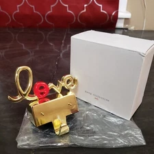 Keep Collective LOVE Stocking Holder Christmas Hanger Hook Mantle Gold Heart