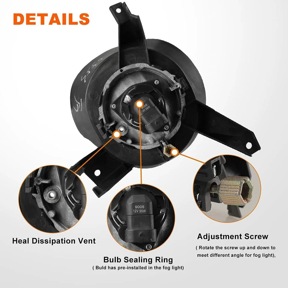 Fog Lights for 2001-2005 Ford Explorer Sport Trac Driving Front Lamps Clear Lens - Image 3 of 4