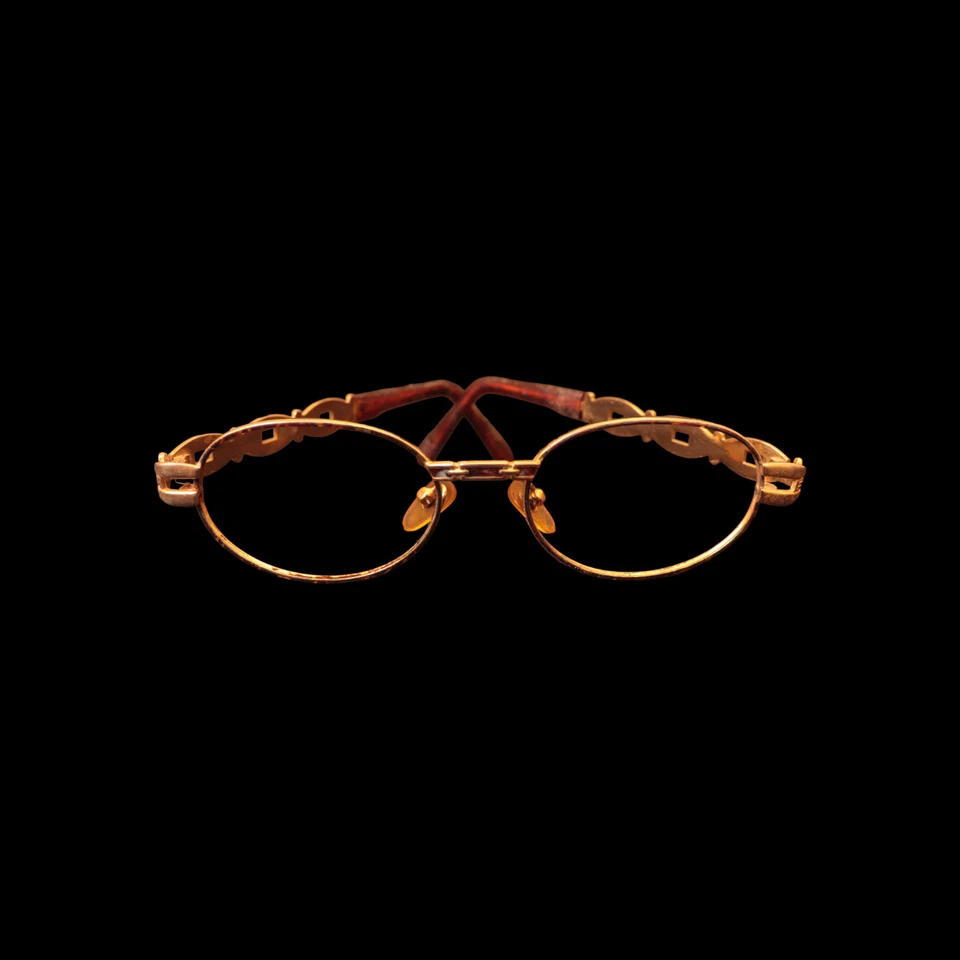 Vintage FENDI Women's Eyeglasses Frame Gold/Brown 1970s Italian Eyewear - Image 3 of 4