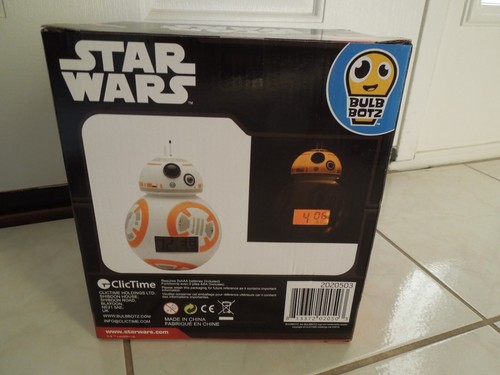 Star Wars BB-8 Alarm Clock Bulb Botz Kids Light-Up LCD Display Digital Clock - Picture 2 of 3
