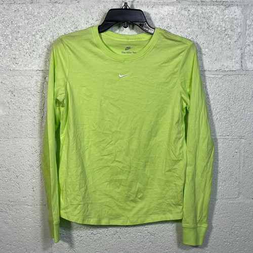 Nike Women's Long-Sleeve T-Shirt - Light Lemon Twist/white XL - Picture 6 of 8