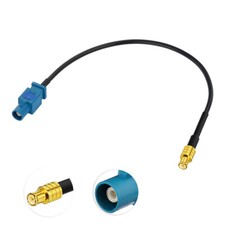 Image of Car DAB GPS Antenna Wire coax Fakra Z male to MCX plug straight RG174 cable 25cm