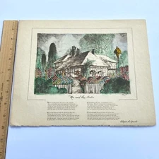 Vtg 1931 Edgar A Guest MA AND THE AUTO Brown Bigelow Artist MEITEL Tinted Litho