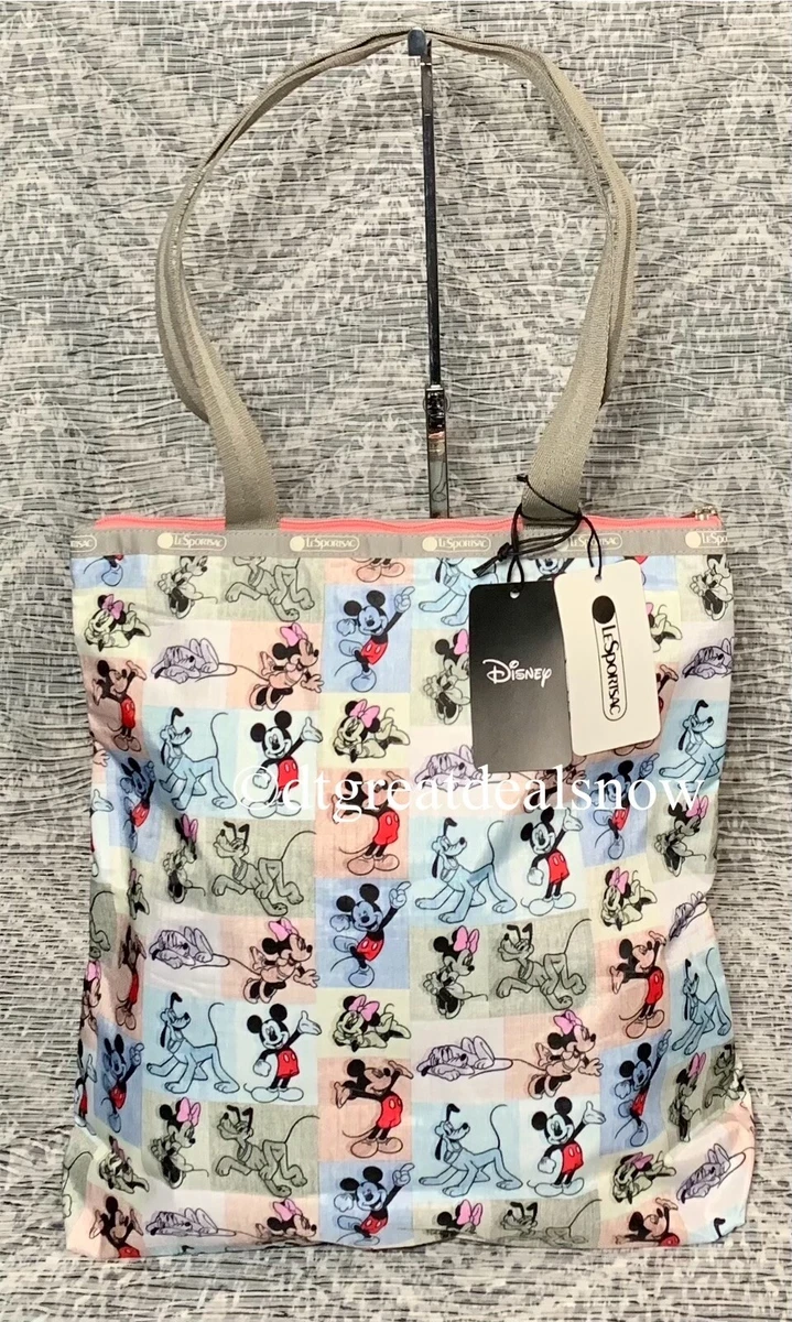 NEW LeSportsac x Disney Easy Magazine Tote Bag Mickey Patchwork 3531 G786