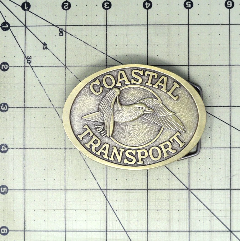 Coastal Transport Promo Belt Buckle Trucker Gull Logo Vtg 80s Pewter USA .GMP078 - Image 3 of 4