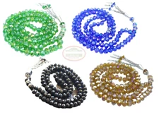 Islamic Prayer Beads in Glass| Misbaha Tasbih 99 Glass Bead Necklace Ramadan LOT