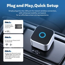 For Ottocast Mini Cube 3.0 Wireless Carplay & Android Auto Adapter Plug & Play