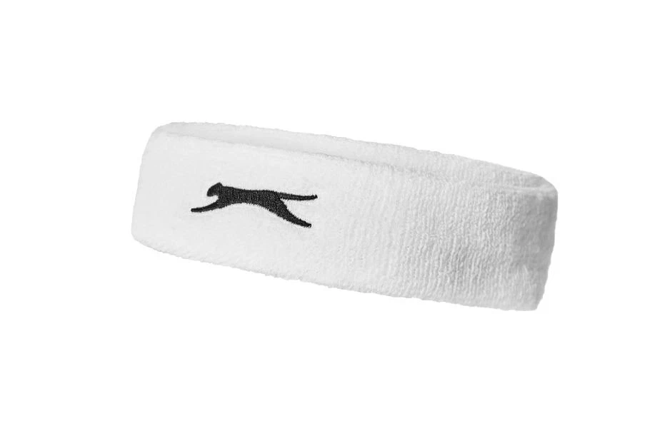 Slazenger Swoosh Bandeau De Transpiration Noir Blanc Stretch Fit - Photo 3/4