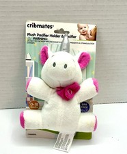Cribmates Plush Unicorn Pacifier Holder W/New White Unicorn With Pink Paws Lovey