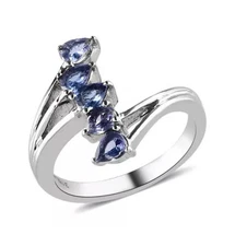Women Engagement Ring 2.02 Ct Pear Cut Simulated Tanzanite Lavender Size 7