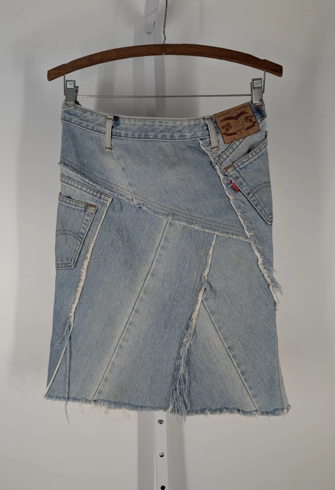 Jungle Cat Японии винтажный Y2K 90-х деконструированный Levi's юбка корсет джинсовой ткани джинсы - Изображение 2 из 4