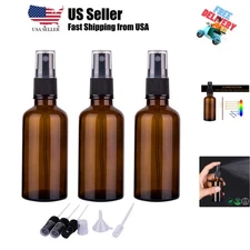 2oz Amber Glass Spray Bottles for Essential Oils, Small Empty Spray Bottle, F...