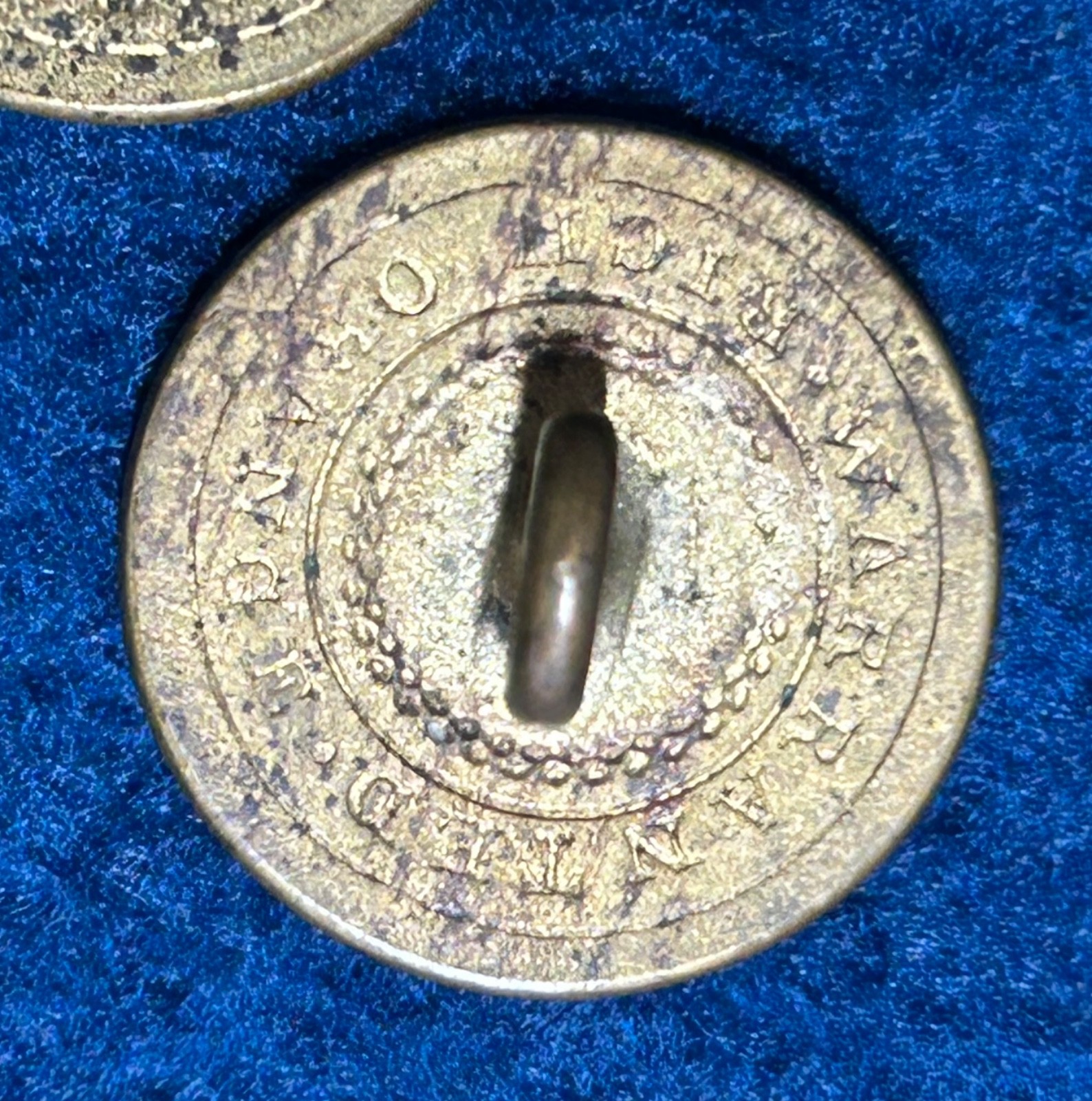 1800's Flat Buttons Lot of 6 Rich Orange Warranted and Others