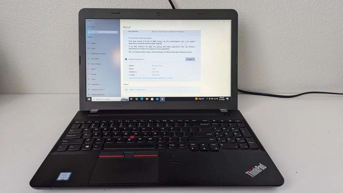 Lenovo Intel Core i5 6th Gen. PC Laptops & Netbooks 15-15.9 in