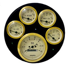 1949 1950 Chevy Car 5 Gauge Dash Panel Cluster Insert Mechanical Set Gold 1949 1950 Chevy Car 5 Gauge Dash Panel Cluster Insert Mechanical Set Gold