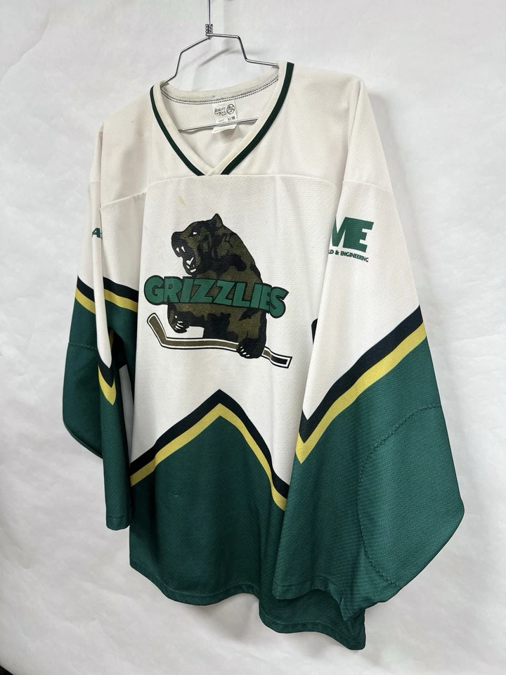 Camiseta deportiva de hockey vintage de los Denver Grizzlies estilo estrellas blanca mediana 19 Holm Foto 2 de 4
