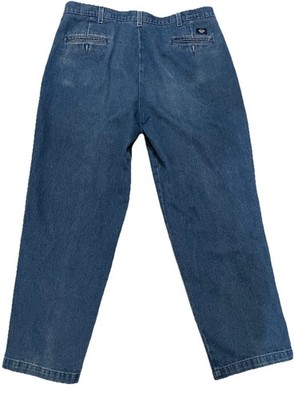 dockers dress denim jeans DOCKERS Khakis Denim Dress Blue Jeans Men's 36x31 Waist Pleats Wide Leg