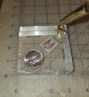 1964 KENNEDY HALF DOLLAR ACRYLIC PEN HOLDER  US 10 CENT STAMP HARTFORD SPECIAL