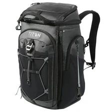Titan 26 Can Backpack Cooler Beach Hiking 5 Compartments - 2 Ice Wall Gel Packs
