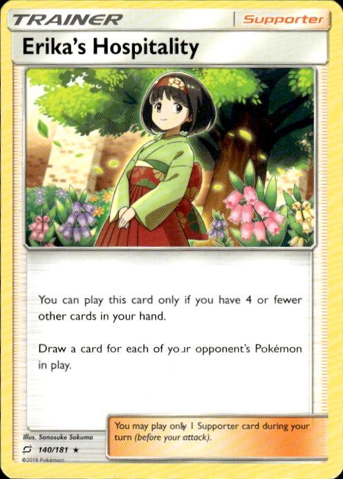 Pokemon Erika's Hospitality SM - Team Up 140/181 Light Play LP+ or Better