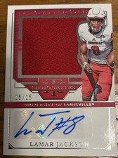 National Treasures Collegiate 2019 Lamar Jackson Silhouttes Jersey Auto #25/25