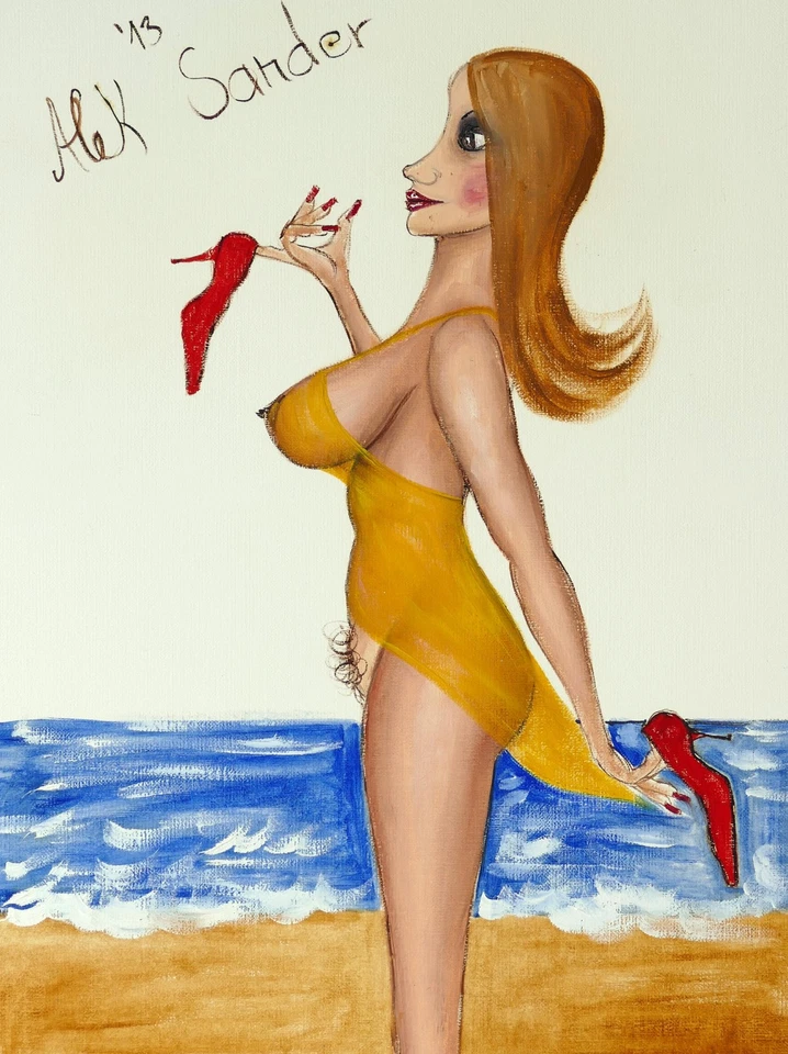 Alek SANDER, Sonja mit den roten Schuhen aus 2013 - Mischtechnik - Bild 1 von 1