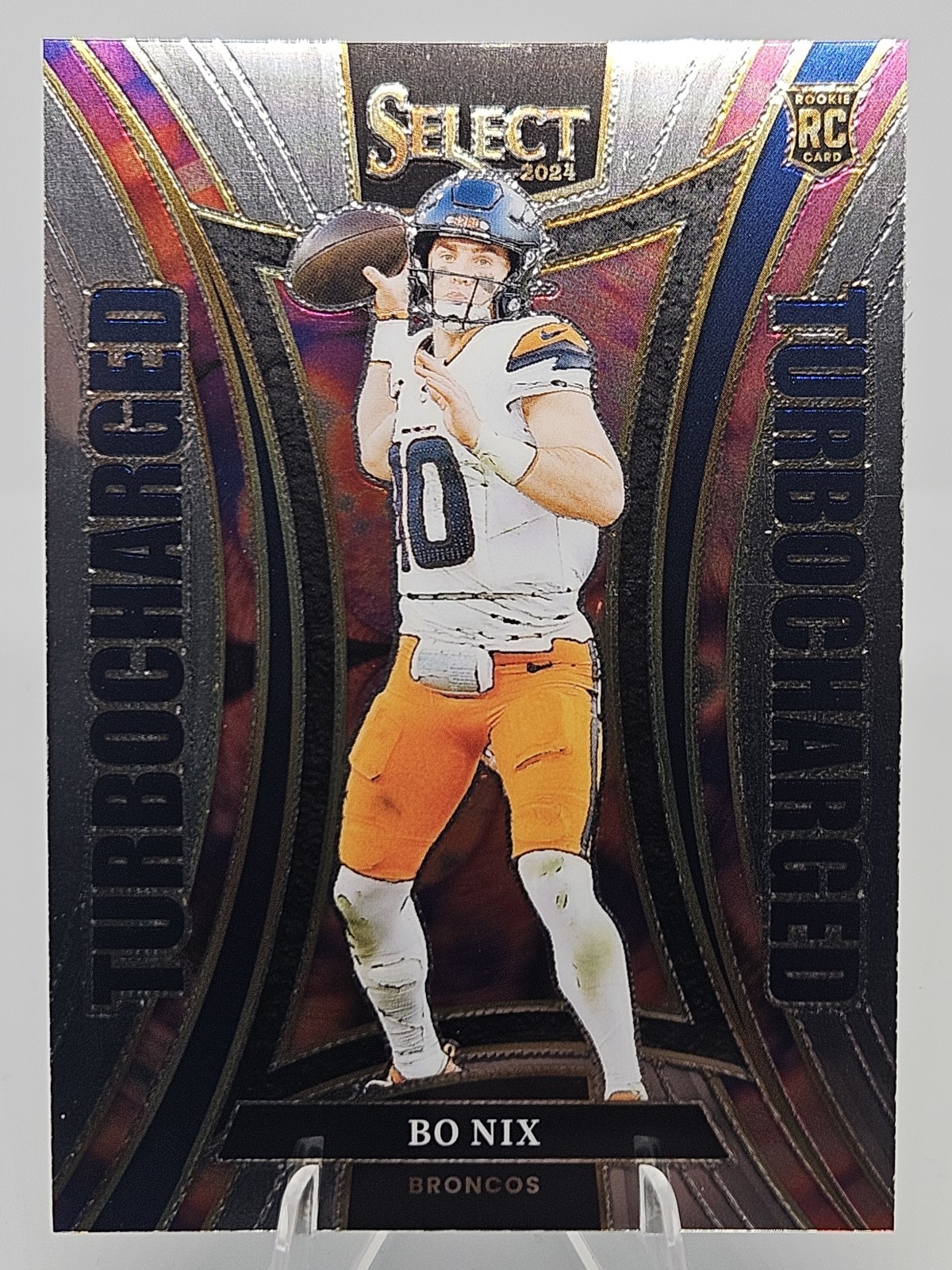 Bo Nix 2024 Panini Select Turbocharged Rookie RC #16 Denver Broncos